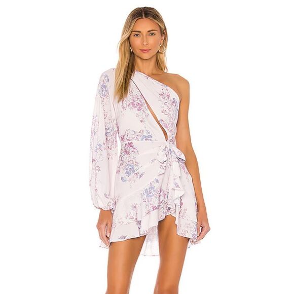 Michael Costello x REVOLVE Sunny Mini Dress Lilac Floral print Revolve S - Picture 1 of 11